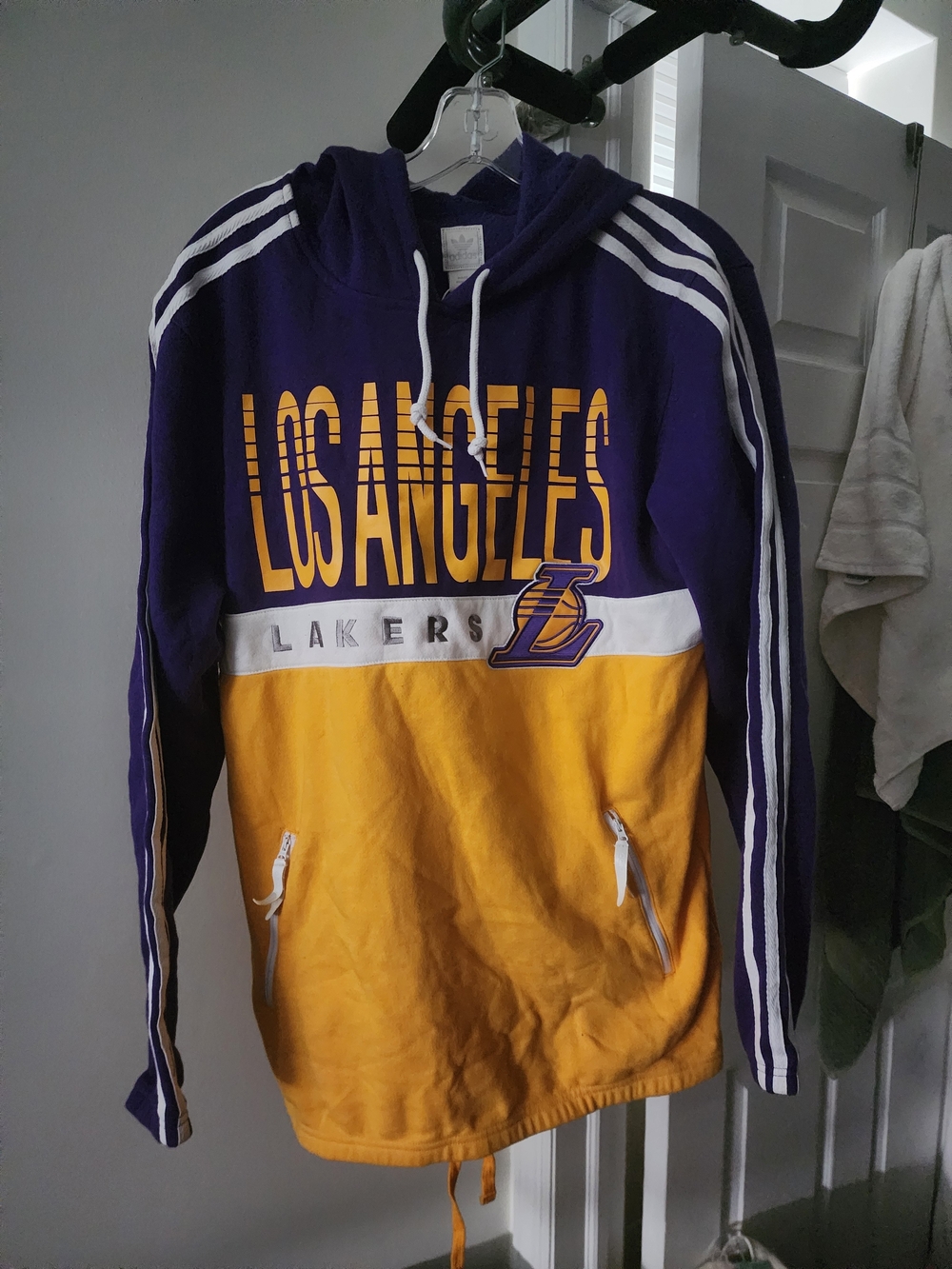 adidas Purple and Gold Los Angeles Lakers Zip-Up Hoodie